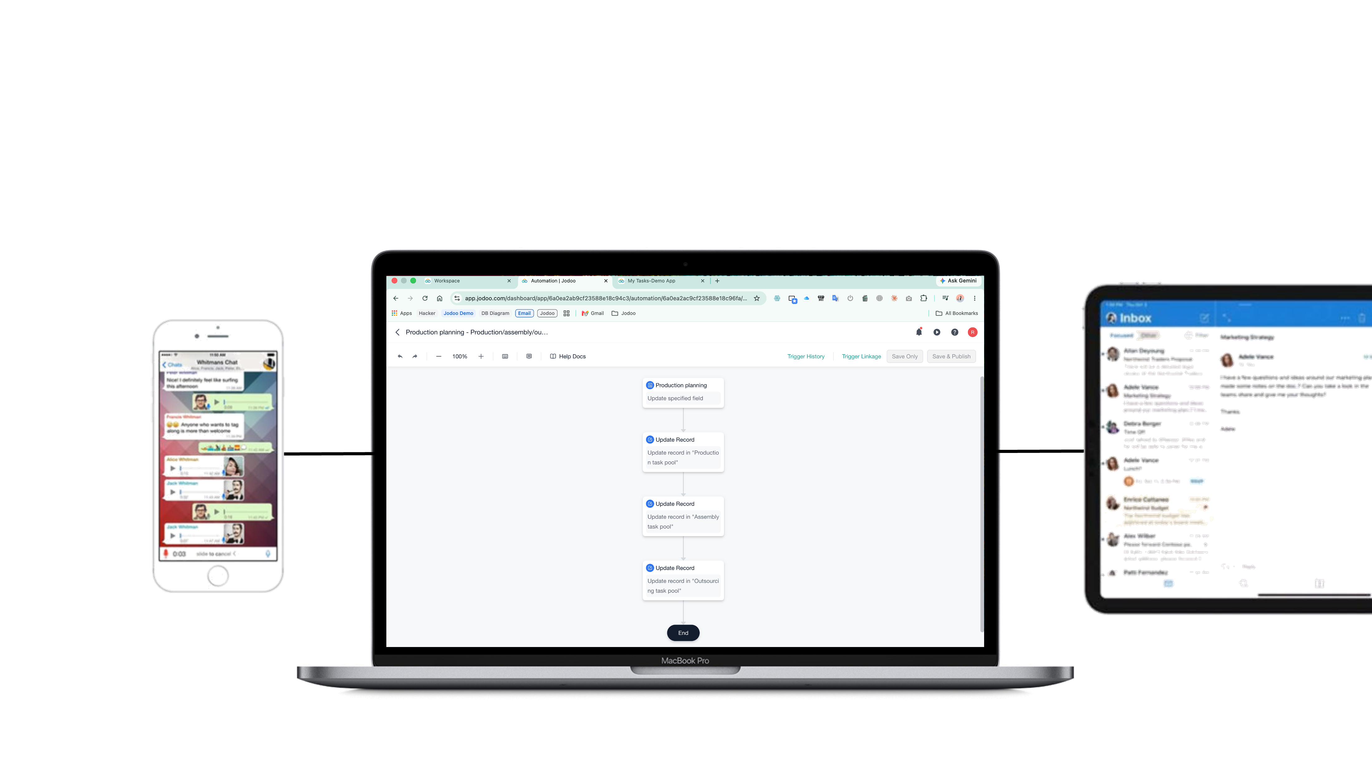 Automation, API and webhook configuration in Jodoo