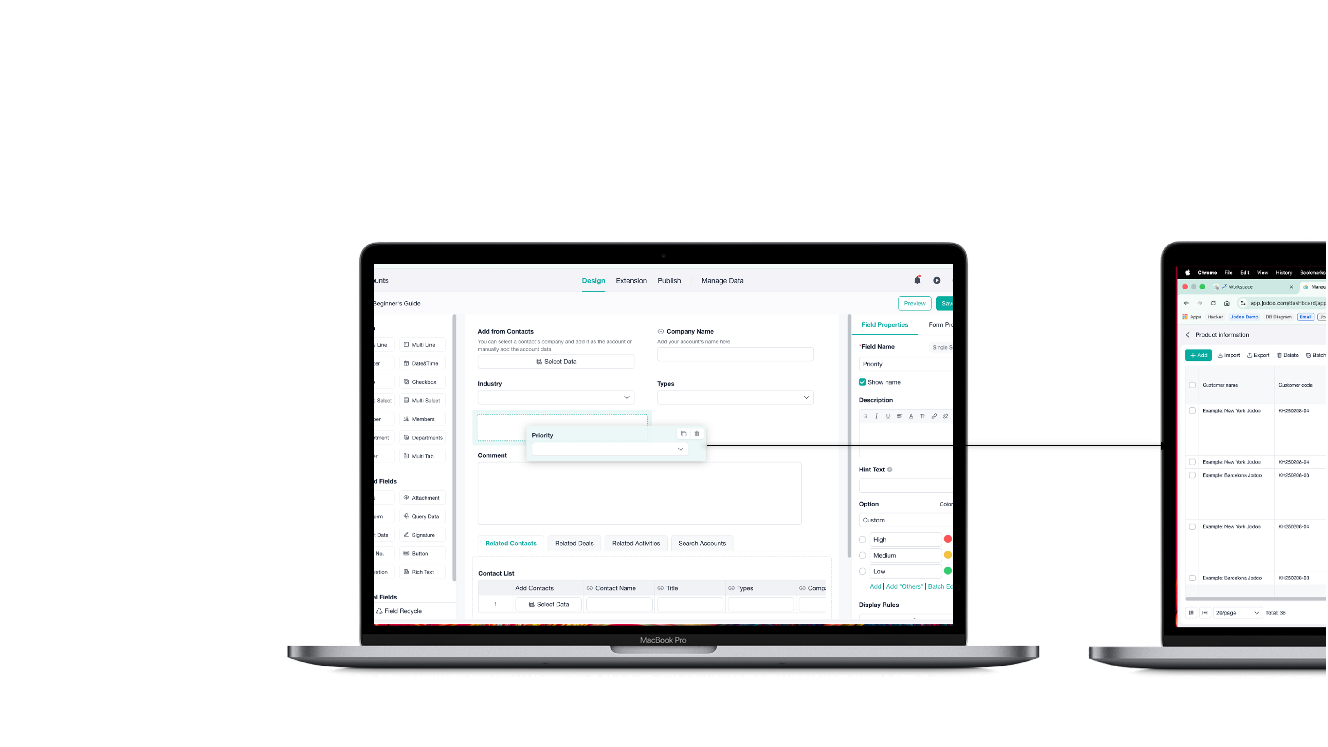 Form writing directly into a database in Jodoo